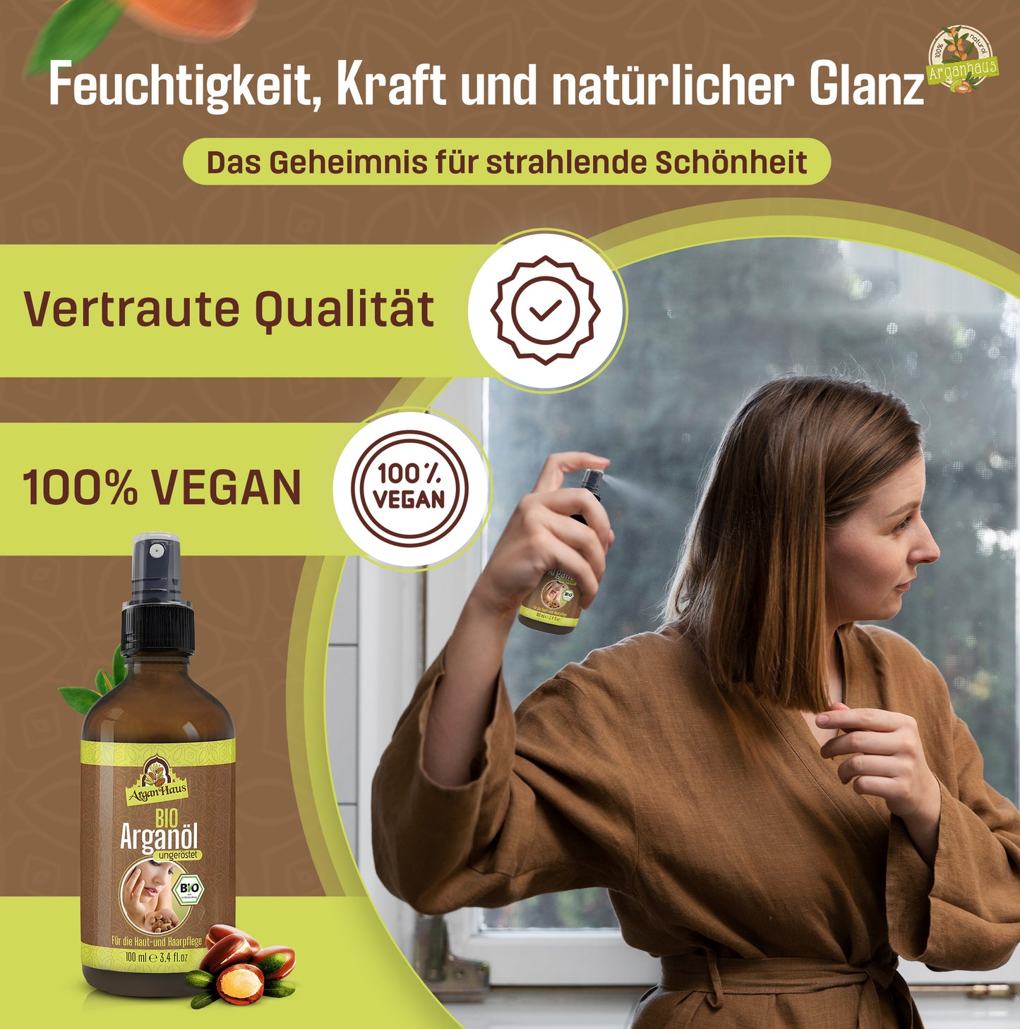 Bio Arganöl aus ungerösteten Samen(250ml)