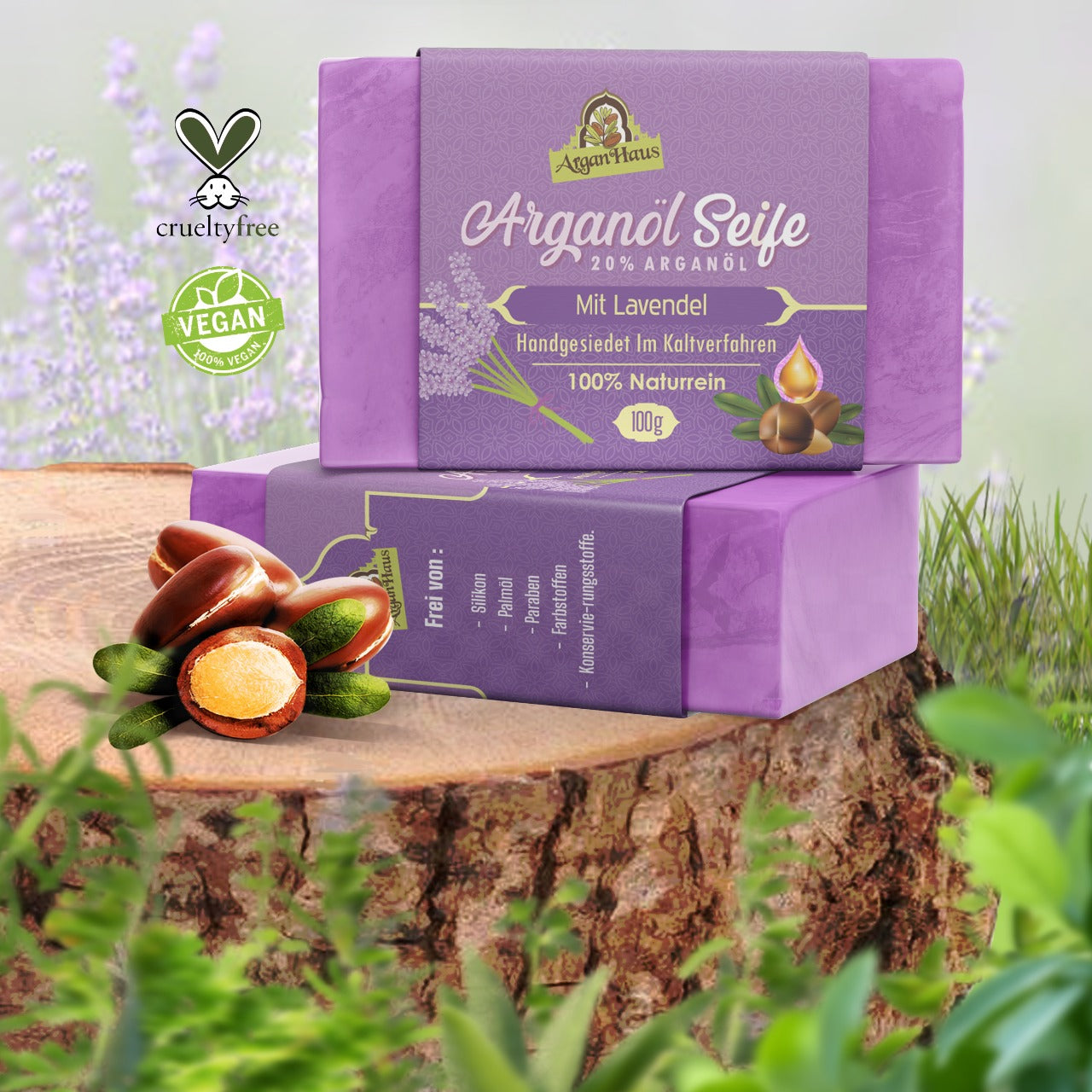 Arganöl Seife mit Lavendel 100g