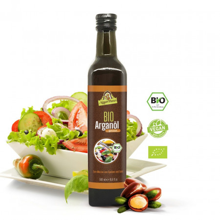 Preview: Bio Arganöl für die Küche geröstet(500ml) Preview: Arganoel-fuer-salat